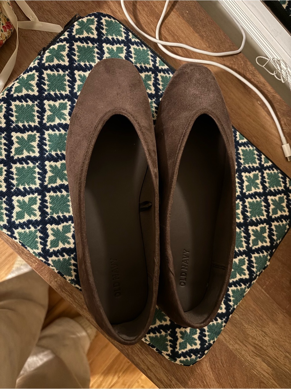 Old Navy Dark Brown Suede Slip-On Ballet Flats